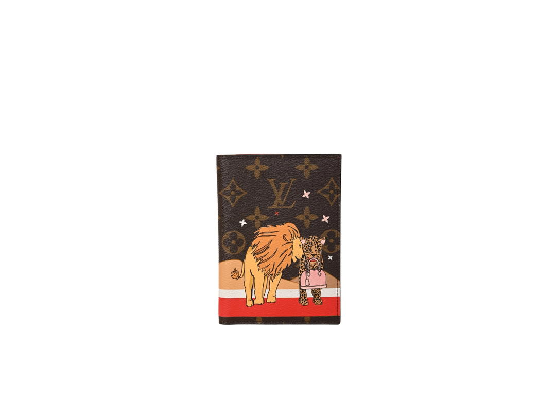 Louis Vuitton Louis Vuitton Lion & Cheetah Passport Holder Brown