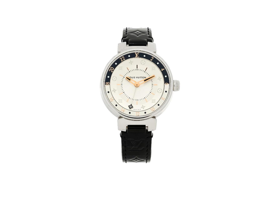 Louis Vuitton Louis Vuitton Tambour Moon Dual Time Silver Black