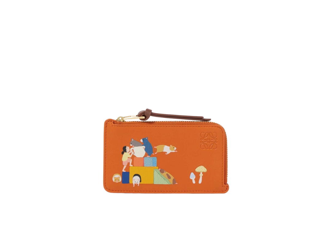 Loewe Loewe x Suna Fujita Hamster Leather Card Case Maple Orange