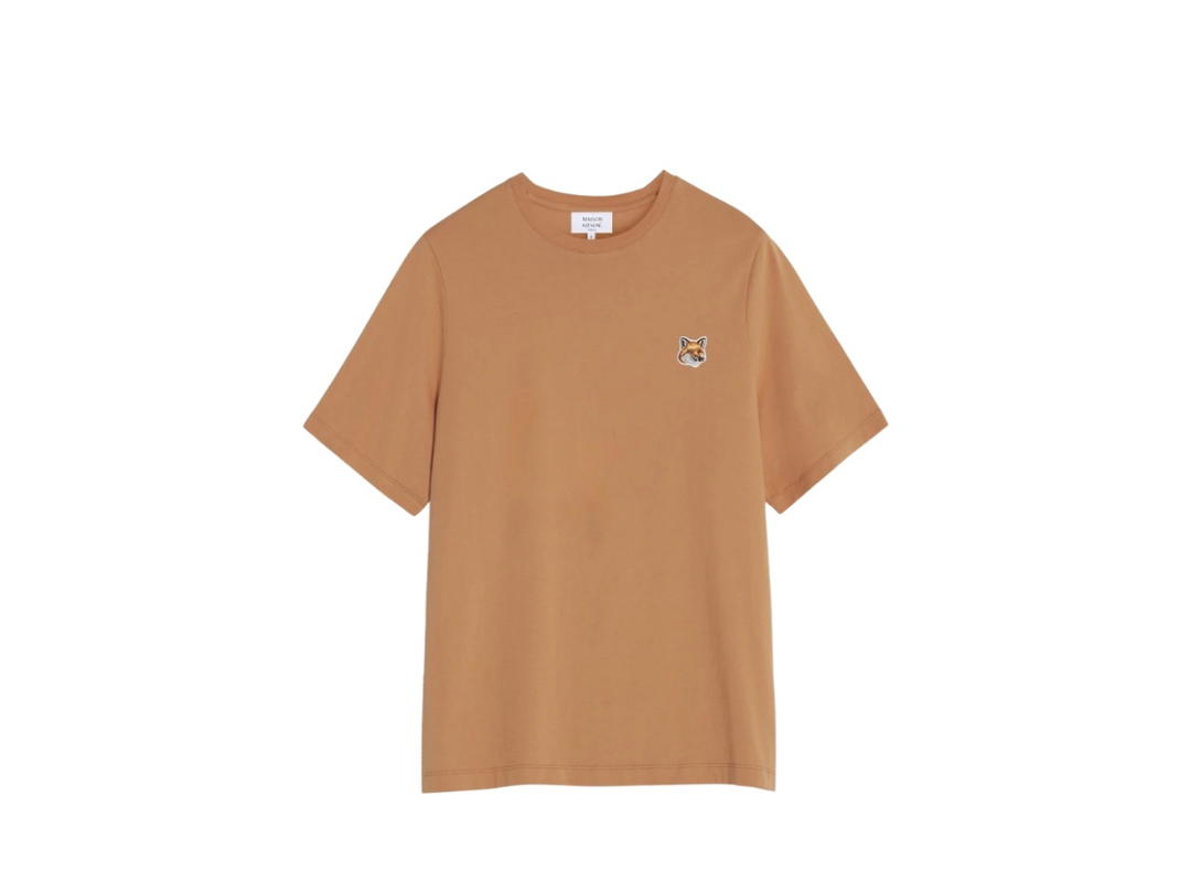 Maison Kitsune Maison Kitsune Fox Head Patch Regular Tee-Shirt Saddle