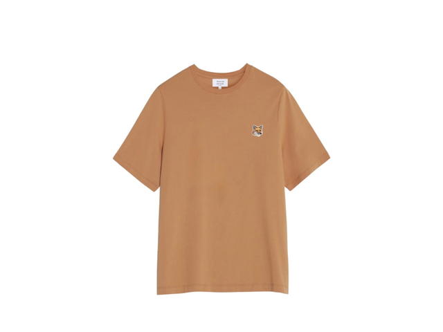 Maison Kitsune Maison Kitsune Fox Head Patch Regular Tee-Shirt Saddle - view 1