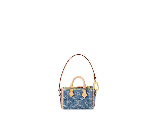 Louis Vuitton Louis Vuitton x Takashi Murakami Micro Speedy Denim Cerise Bag In Gold-Toned Hardware With Denim Blue - view 2