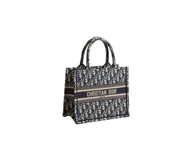 Dior Dior BookTote Embroidery Tote Bag Shopping Bag Handbag Small Size Women's Beige & Blue - view 2