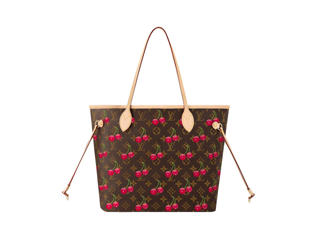 Louis Vuitton Louis Vuitton X Murakami Neverfull MM In Brown Monogram Cherry Coated Canva With Gold-Toned Hardware
