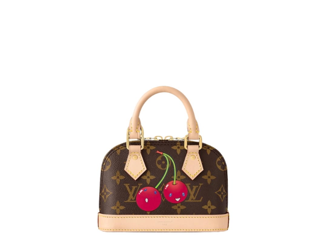 Louis Vuitton Louis Vuitton x Takashi Murakami Nano Alma In Brown Monogram Cherry Coated Canvas With Gold Hardware