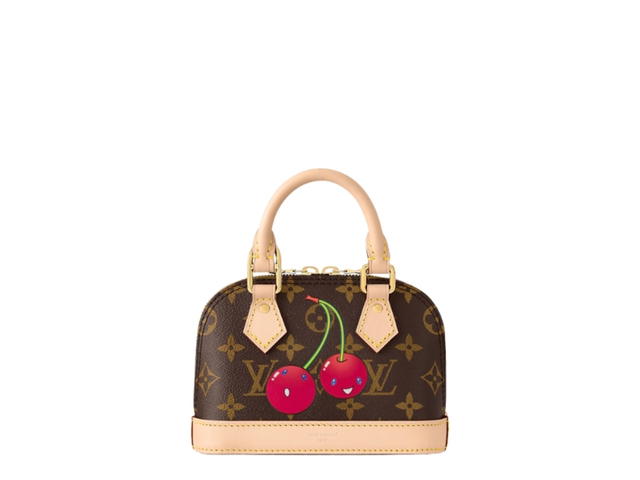 Louis Vuitton Louis Vuitton x Takashi Murakami Nano Alma In Brown Monogram Cherry Coated Canvas With Gold Hardware - view 1
