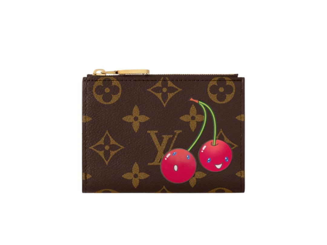Louis Vuitton Louis Vuitton x Takashi Murakami Lisa Wallet In Brown Monogram Cherry Coated Canvas With Gold Hardware