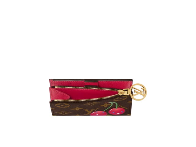 Louis Vuitton Louis Vuitton x Takashi Murakami Lisa Wallet In Brown Monogram Cherry Coated Canvas With Gold Hardware - view 2