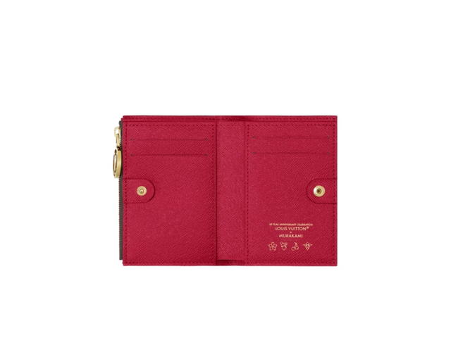 Louis Vuitton Louis Vuitton x Takashi Murakami Lisa Wallet In Brown Monogram Cherry Coated Canvas With Gold Hardware - view 3