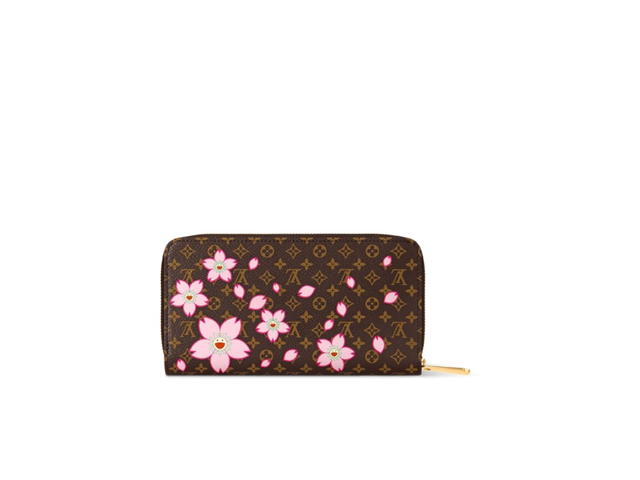 Louis Vuitton Louis Vuitton x Takashi Murakami Zippy Wallet In Sakura Brown Monogram Coated Canvas With Gold Hardware - view 3