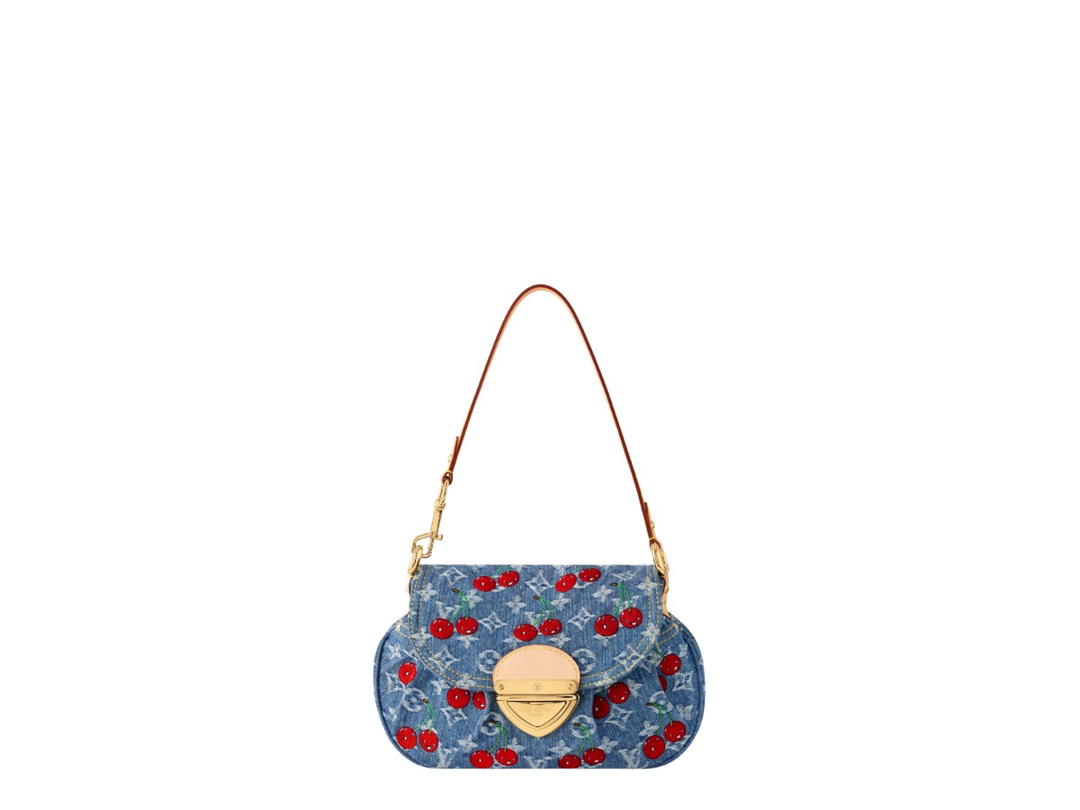 Louis Vuitton Louis Vuitton X Murakami Sunset Bag In Monogram Cherry Denim With Gold Hardware Denim