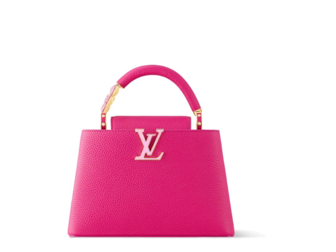 Louis Vuitton Louis Vuitton x Takashi Murakami Capucines BB In Pink Taurillon Leather With Gold Hardware