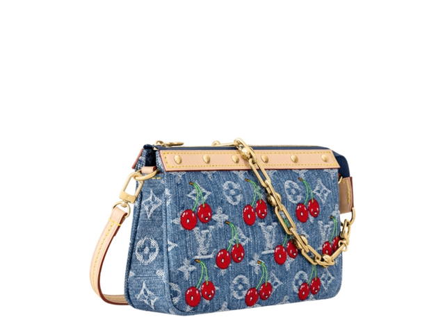 Louis Vuitton Louis Vuitton X Murakami Pochette Accessoires In Monogram Cherry Denim With Gold-Toned Hardware Monogram Denim - view 2