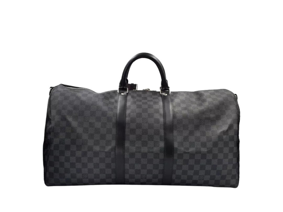 Louis Vuitton Louis Vuitton Keepall Bandoulière 55 In Damier Graphite With Silver Hardware Noir