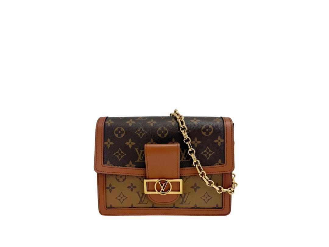 Louis Vuitton Louis Vuitton Monogram Reverse Dauphine MM Shoulder Bag Brown