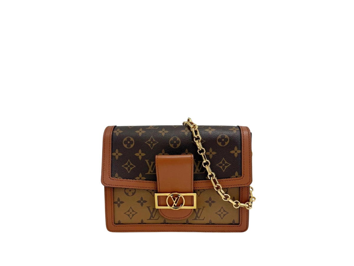 Louis Vuitton Louis Vuitton Monogram Reverse Dauphine MM Shoulder Bag Brown