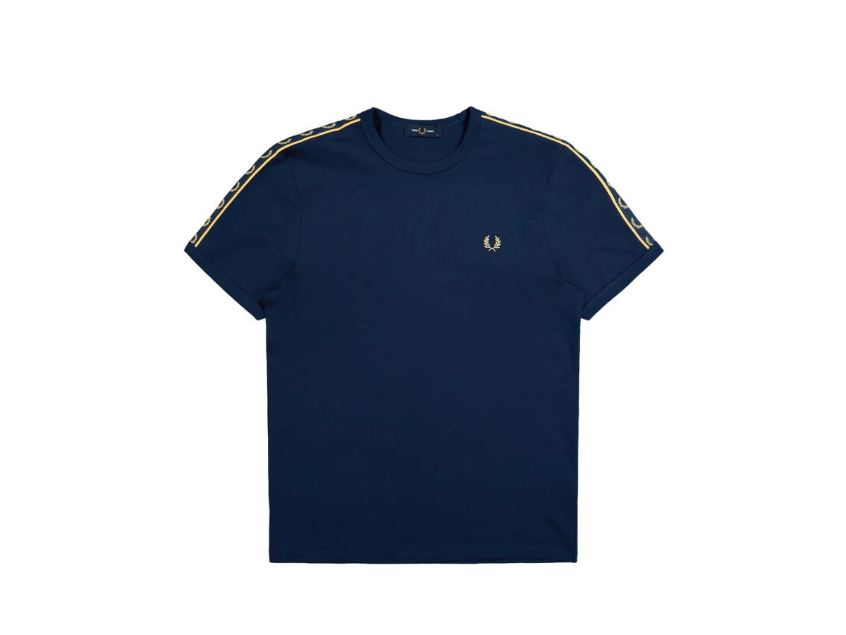 Fred Perry Fred Perry Contrast Tape Ringer T-Shirt Tennis Blue