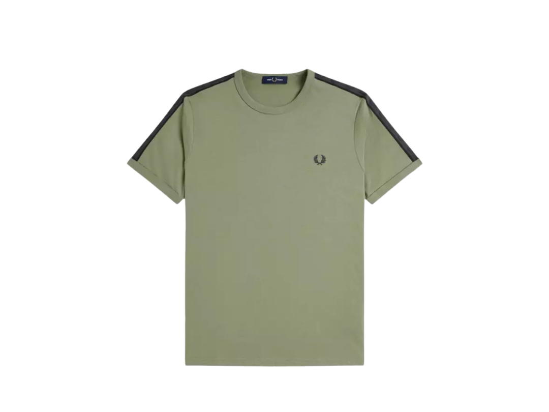 Fred Perry Fred Perry Contrast Tape Ringer T-Shirt Olive