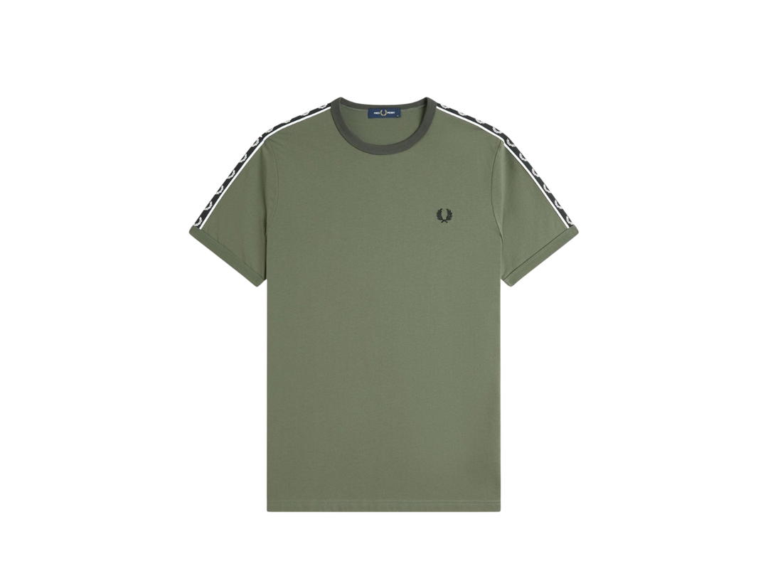 Fred Perry Fred Perry Contrast Tape Ringer T-Shirt Laurel Wreath Green
