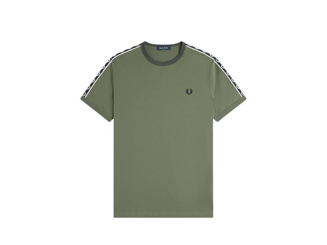 Fred Perry Fred Perry Contrast Tape Ringer T-Shirt Laurel Wreath Green - view 1