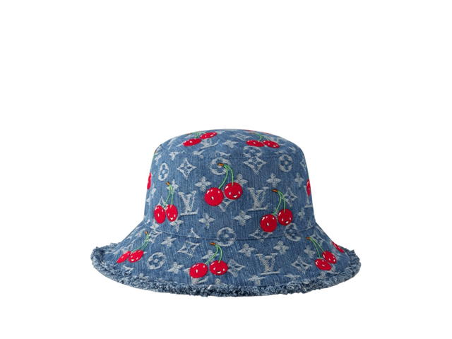 Louis Vuitton Louis Vuitton x Murakami Denim Cerise Bucket Hat Denim Blue - view 1