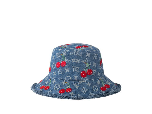 Louis Vuitton Louis Vuitton x Murakami Denim Cerise Bucket Hat Denim Blue - view 2