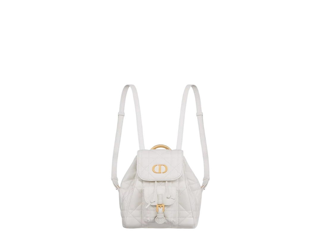 Dior Dior Small Dior Caro Backpack White