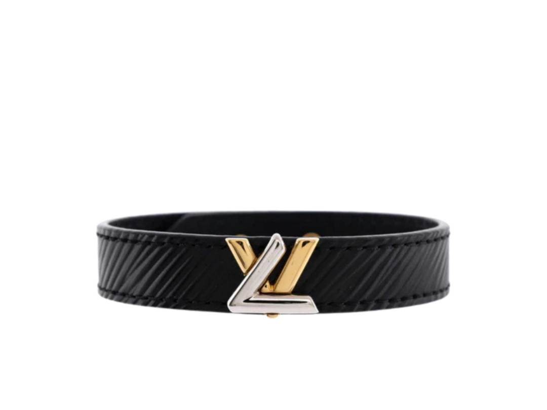 Louis Vuitton Louis Vuitton Twist Bracelet In Black Epi Leather With Gold Hardware