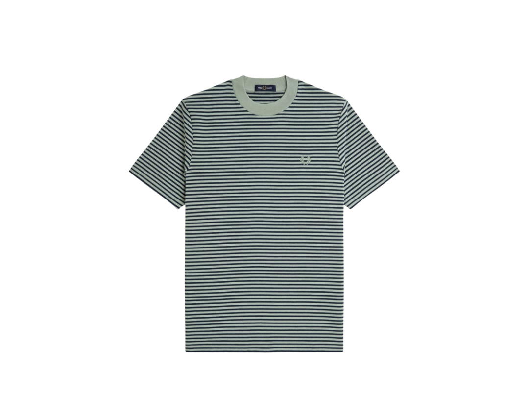 Fred Perry Fred Perry Fine Stripe Heavyweight T-Shirt Bay Leaf