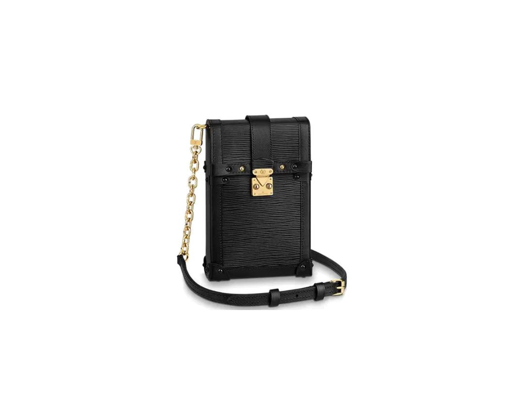 Louis Vuitton Louis Vuitton Trunk Vertical Cow Leather Small Square Bag Black