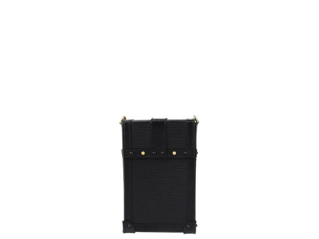Louis Vuitton Louis Vuitton Trunk Vertical Cow Leather Small Square Bag Black - view 3