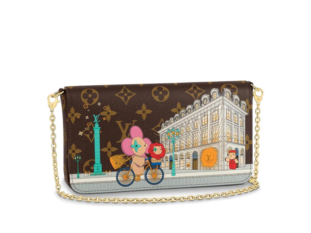 Louis Vuitton Louis Vuitton Félicie Pochette Vivienne Holiday Monogram Canvas Pink