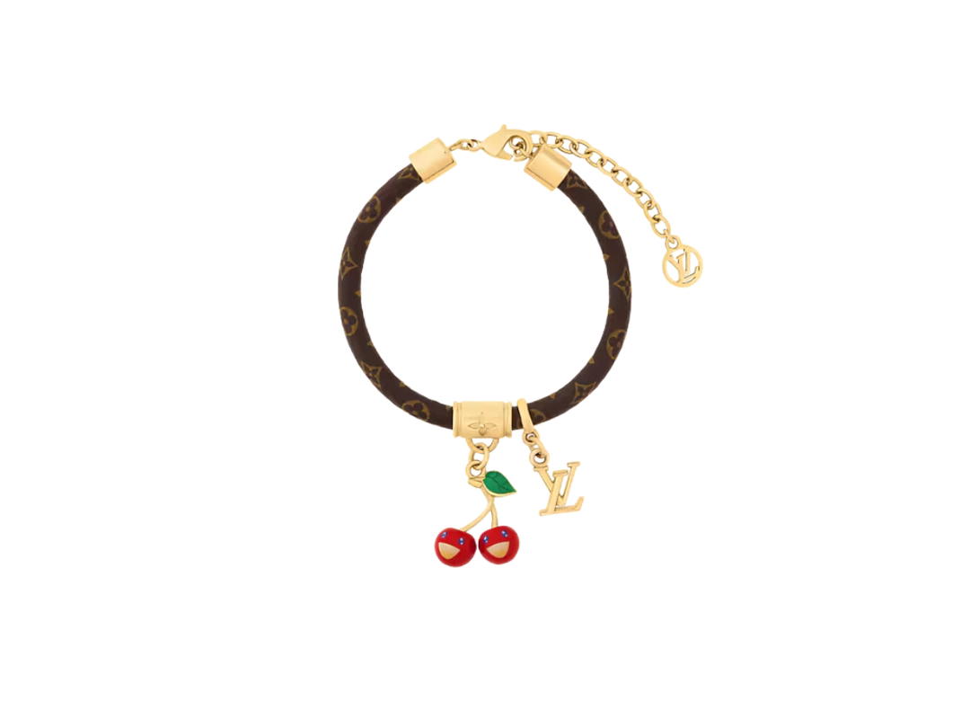Louis Vuitton Louis Vuitton x Takashi Murakami Cerise Bracelet In Gold-Toned Metal With Cherries Charm