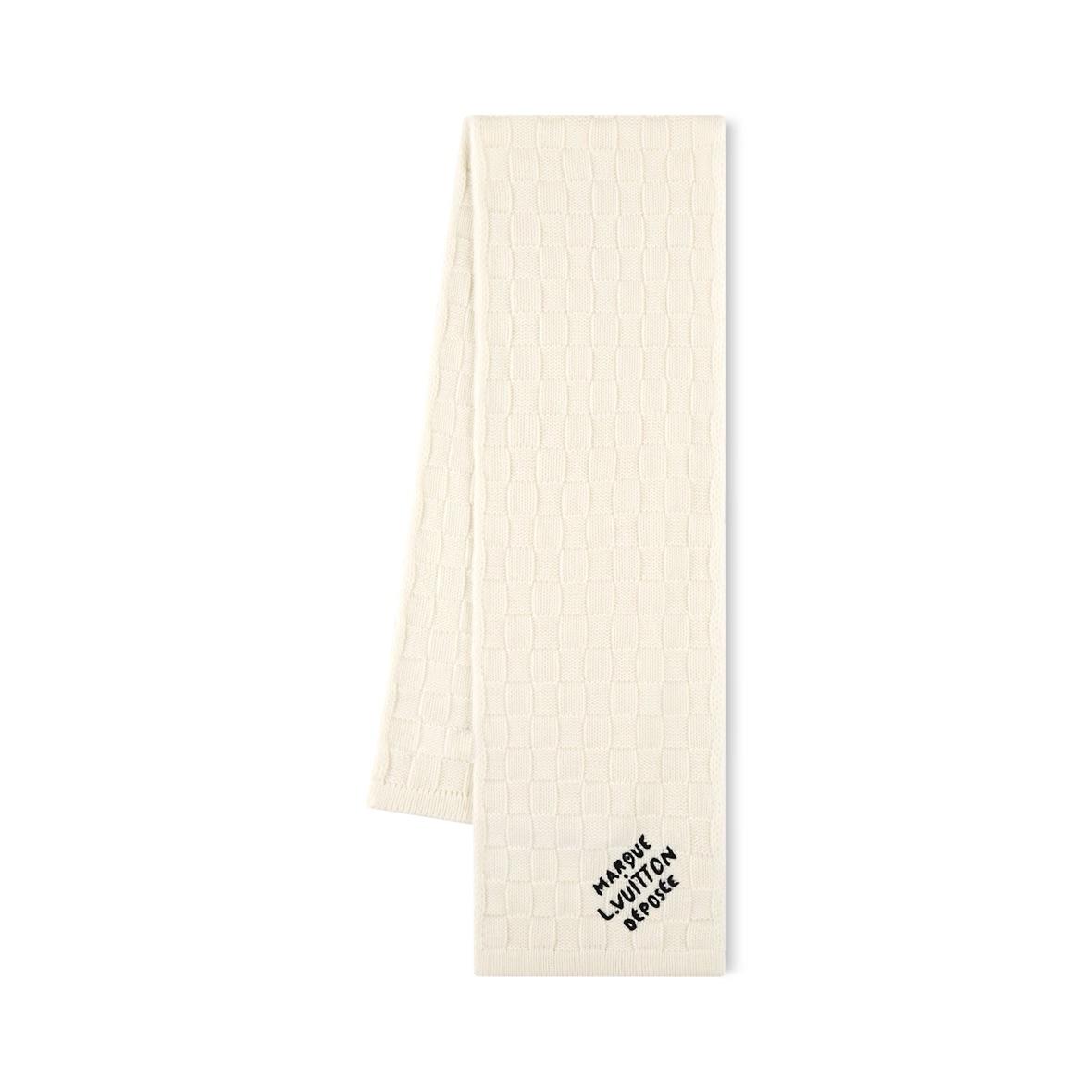 Louis Vuitton Louis Vuitton Sheep Wool Knit Scarves Unisex Beige
