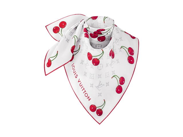 Louis Vuitton Louis Vuitton X Murakami Square Fabric Monogram Cerise 90 Model White - view 2