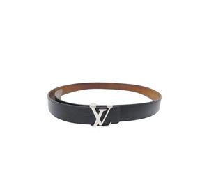 Louis Vuitton Louis Vuitton Lv Logo Belt In Black Epi Leather With Silver Hardware