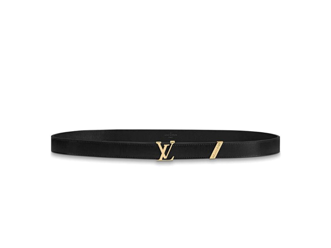 Louis Vuitton Louis Vuitton LV Initiales 20mm Belt In Black Leather With Gold Hardware