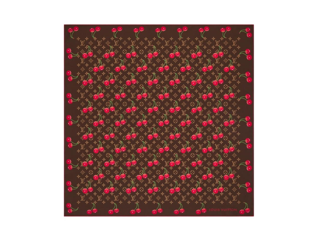 Louis Vuitton Louis Vuitton X Murakami Square Fabric Monogram Cerise 90 Model Brown