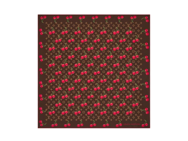 Louis Vuitton Louis Vuitton X Murakami Square Fabric Monogram Cerise 90 Model Brown - view 1