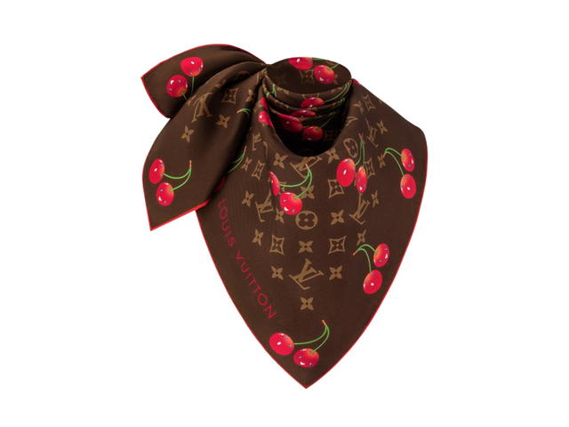 Louis Vuitton Louis Vuitton X Murakami Square Fabric Monogram Cerise 90 Model Brown - view 2