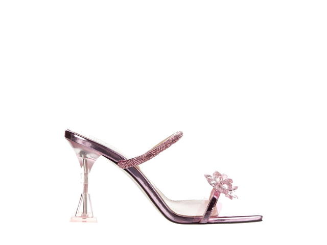 Mach & Mach Mach & Mach Crystal Embellished Flower Slide Sandals Pink - view 1