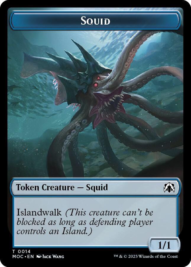 Magic The Gathering Magic The Gathering Squid Human Double-sided Token Token [14 // 26] - Commander: March of the Machine