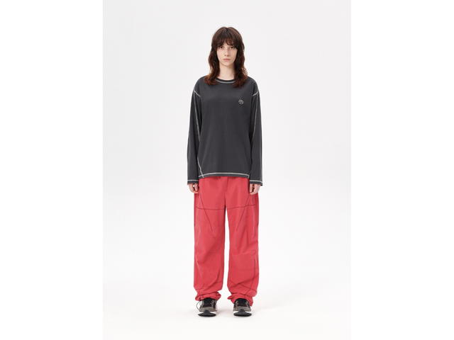 Mahagrid Mahagrid Cover Stitch Parachute Pant Red - view 3