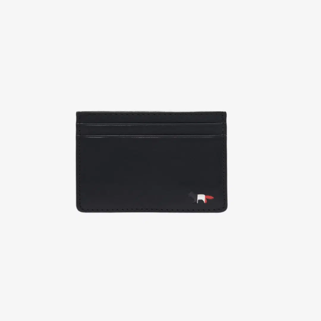 Maison Kitsune Maison Kitsune Tricolor Fox Card Holder Black