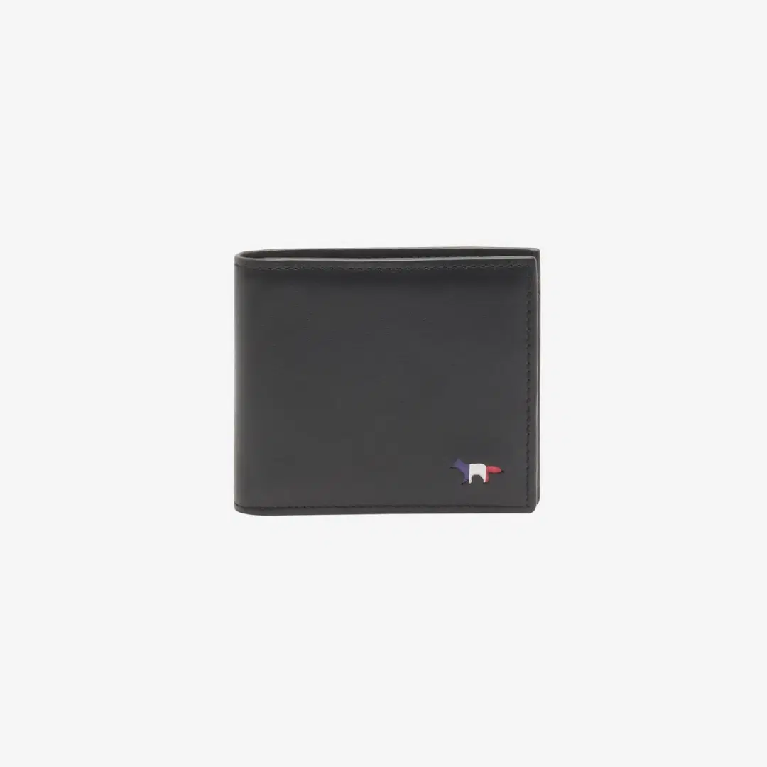 Maison Kitsune Maison Kitsune Tricolor Fox Compact Bifold Wallet Black