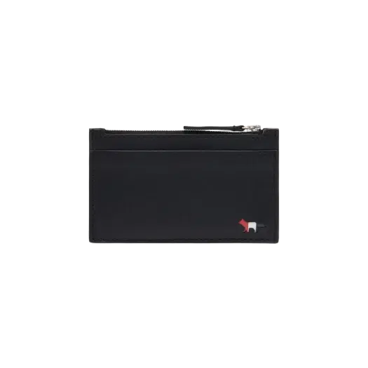 Buy Maison Kitsune Tricolor Fox Long Zipped Card Holder Black at Sasom – Authentic and Ready to Ship