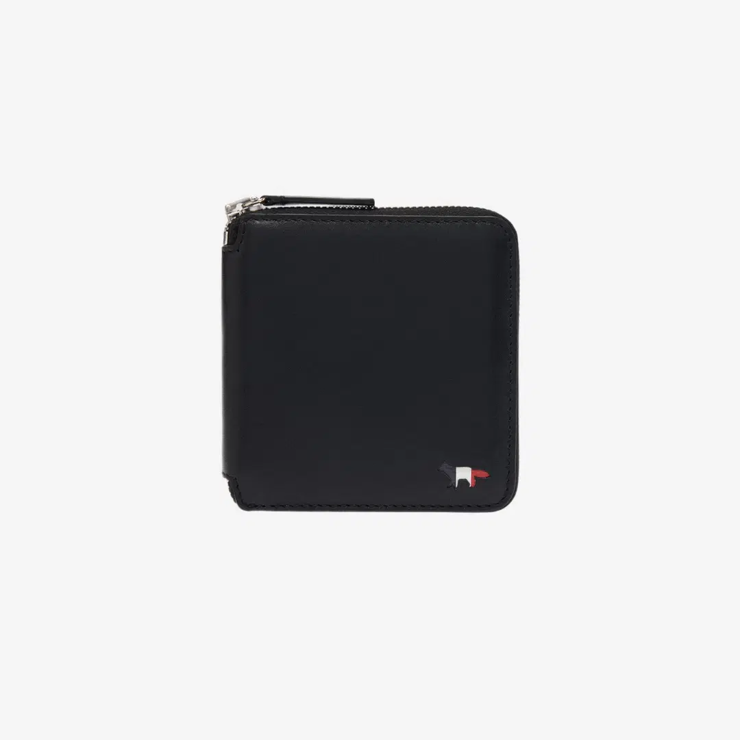 Maison Kitsune Maison Kitsune Tricolor Fox Square Zipped Wallet Black