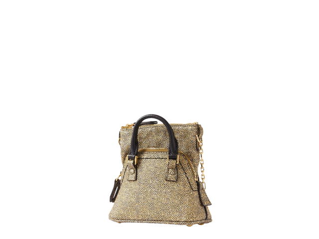 Maison Margiela Maison Margiela 5AC Classique Baby Shoulder Bag In Metallic Herringbone Leather With Gold-Tone Hardware Gold - view 2