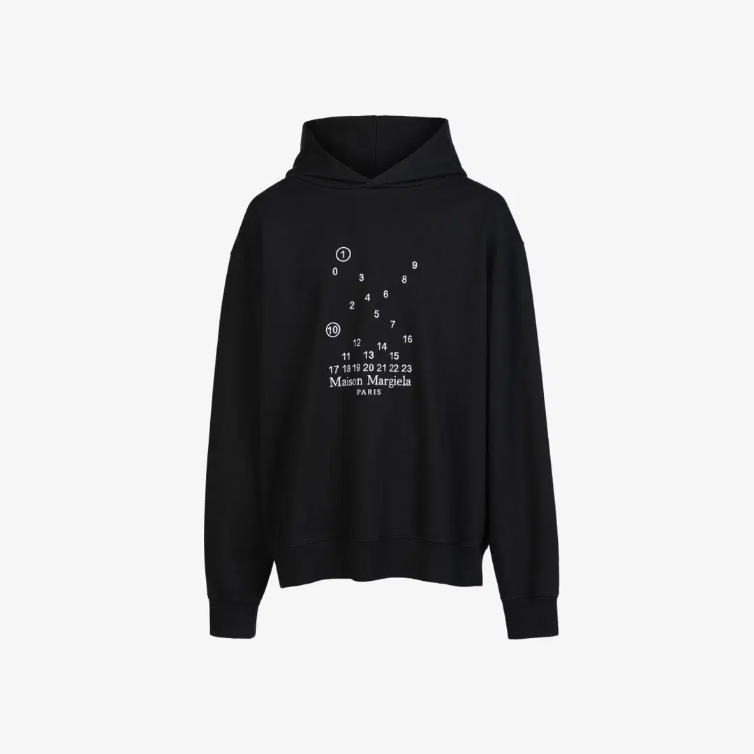 Maison Margiela Maison Margiela Logo Hooded Sweatshirt Black