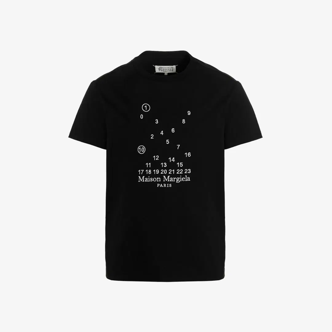 Maison Margiela Maison Margiela Numeric Logo Mako Cotton T-Shirt Black